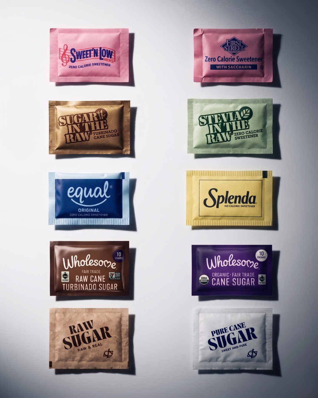 Custom Sugar and Sweetener Assortment Packets - Mix & Match (40 - 60ct each) - TRIONI Treats