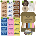 Sugar Packets and Sweetener Packets Variety Pack - 291ct - Splenda, Equal, Sweet n Low, Stevia, Trioni, Wholesome and Turbinado - TRIONI Treats