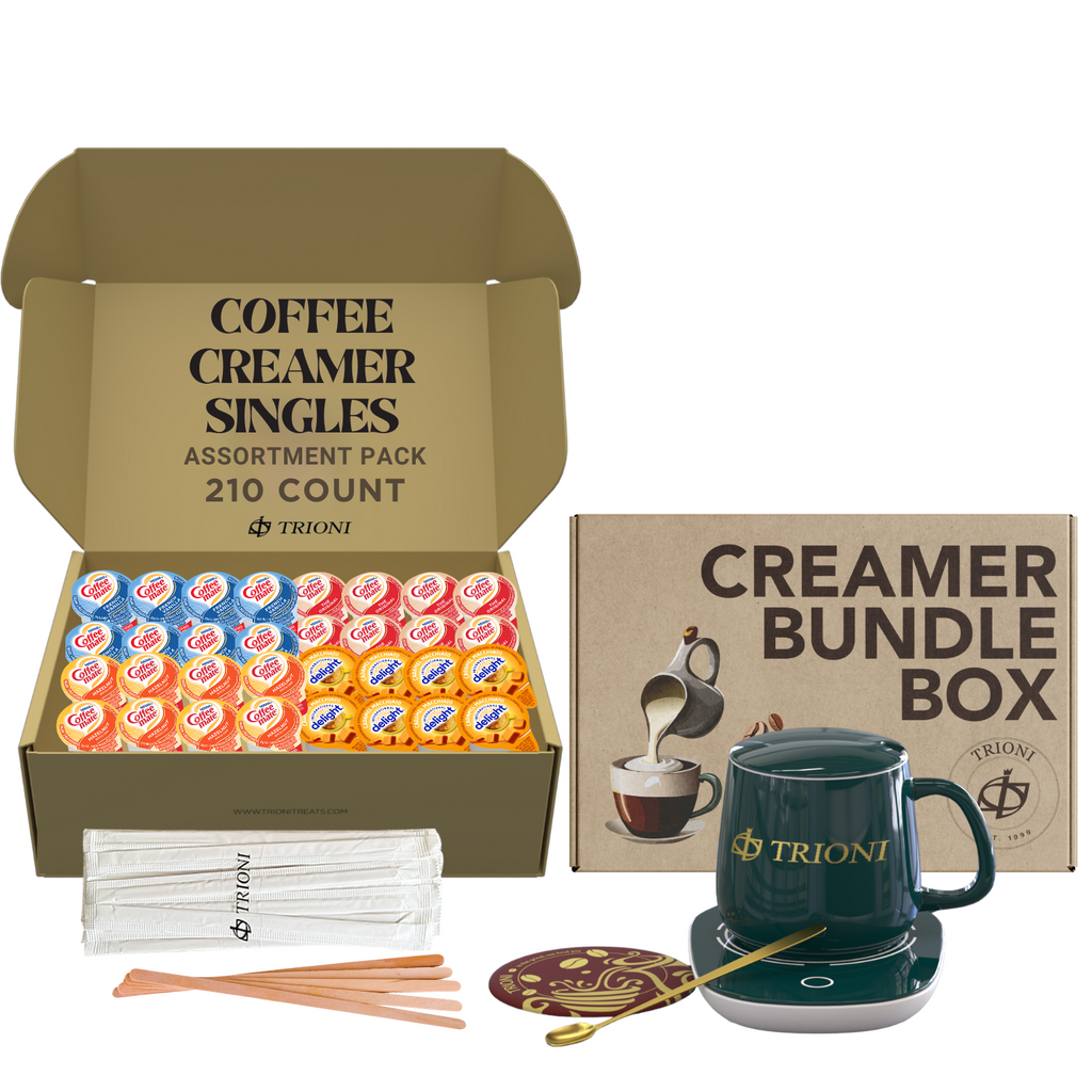 Coffee Mate Coffee Creamer Singles Variety Pack - Caramel Macchiato and 3 More Flavors - TRIONI Treats