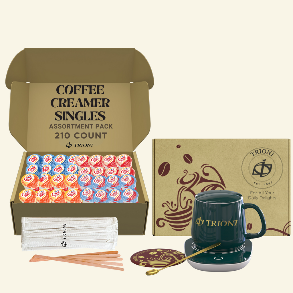 Coffee Mate Coffee Creamer Singles Variety Pack - Peppermint Mocha and 3 More Flavors - TRIONI Treats