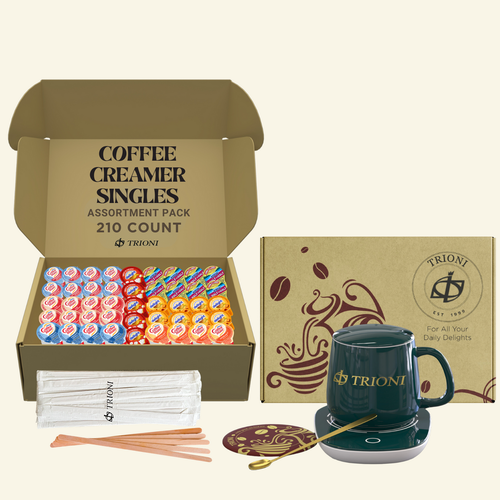 Coffee Mate Coffee Creamer Singles Variety Pack Bundle - Peppermint Mocha, Sweet Cream, and 5 More Flavors - TRIONI Treats