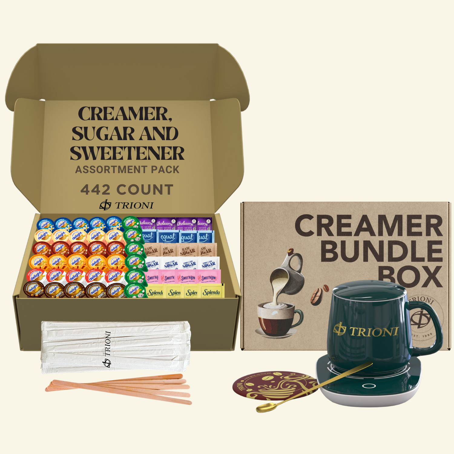 International Delight Coffee Creamer Singles Variety Pack - Hersheys, Irish Creme, and 5 More Flavors - TRIONI Treats