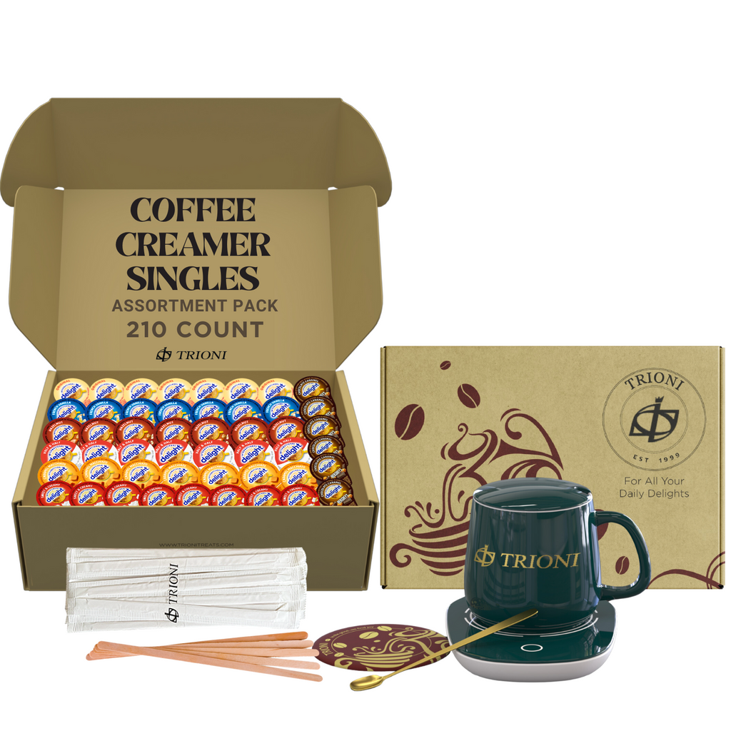 International Delight Coffee Creamer Singles Variety Pack - Hershey, Sweet Cream, and 5 More Flavors - TRIONI Treats