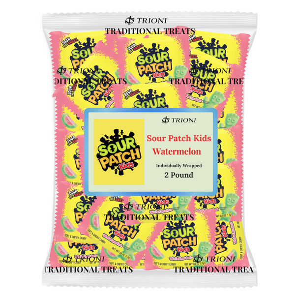 Sour Patch Kids Fun Size Candy - 2LB of Tropical, Watermelon, and Original Individually Wrapped Variety Pack