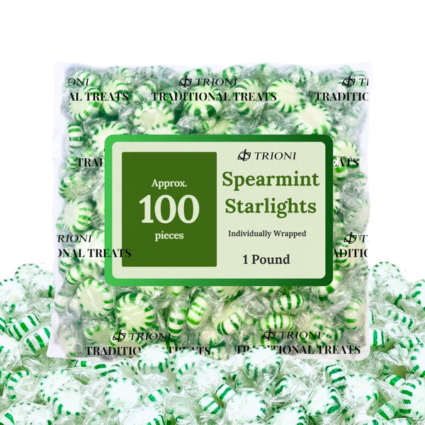 TRIONI Spearmint Mint Individually Wrapped Hard Candy - TRIONI Treats