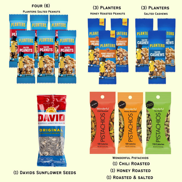 Healthy Snacks Variety Pack for Adults and Kids - 30 count with TRIONI Foldable Mug - TRIONI Treats