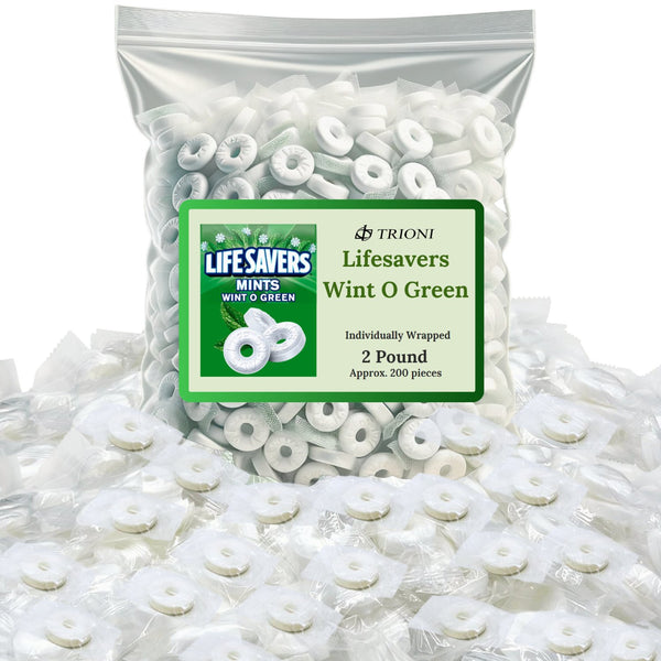 Life savers Wint O Green Mint Individually Wrapped Hard Candy - TRIONI Treats