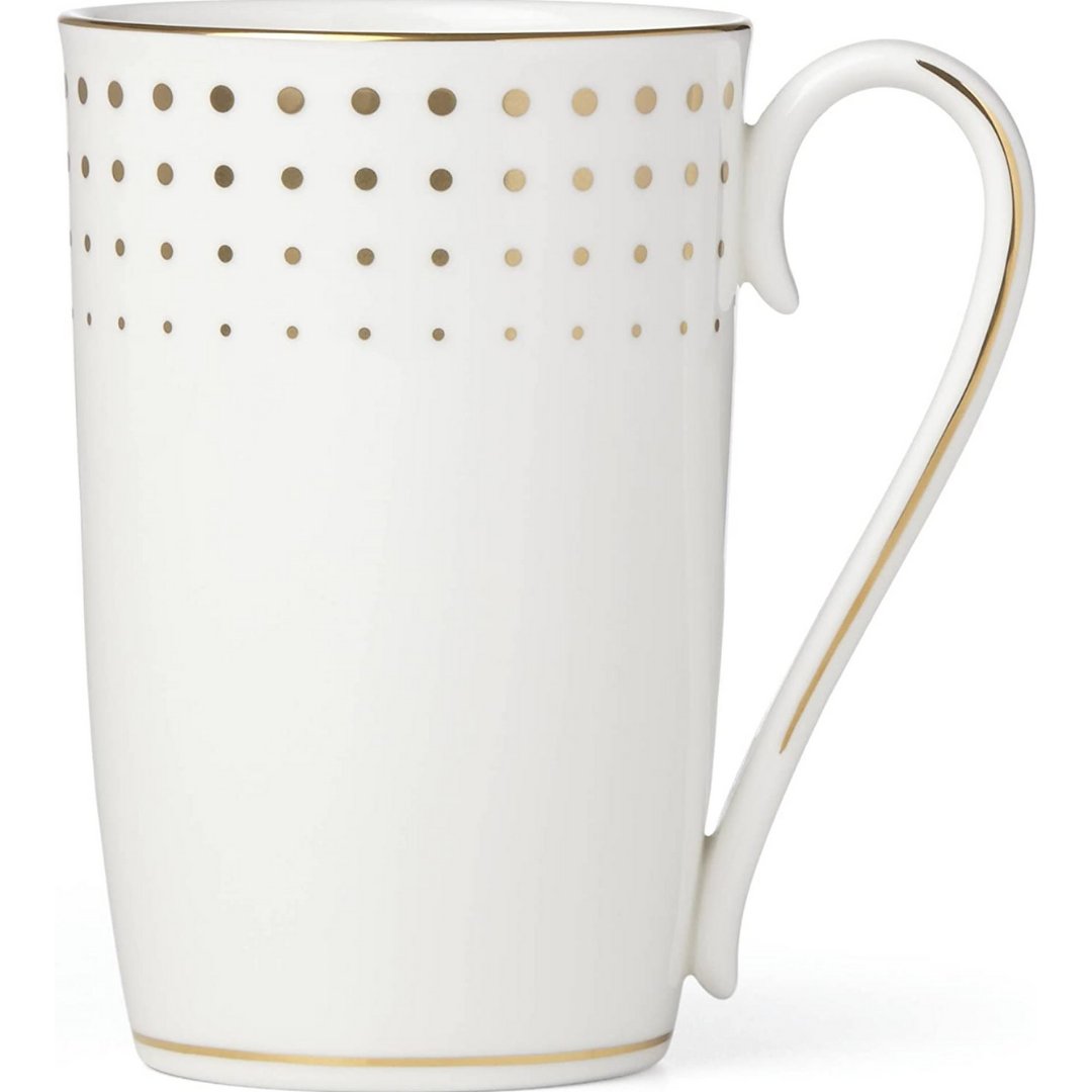 Lenox Golden Waterfall Mug, White - Skyline Home Collection