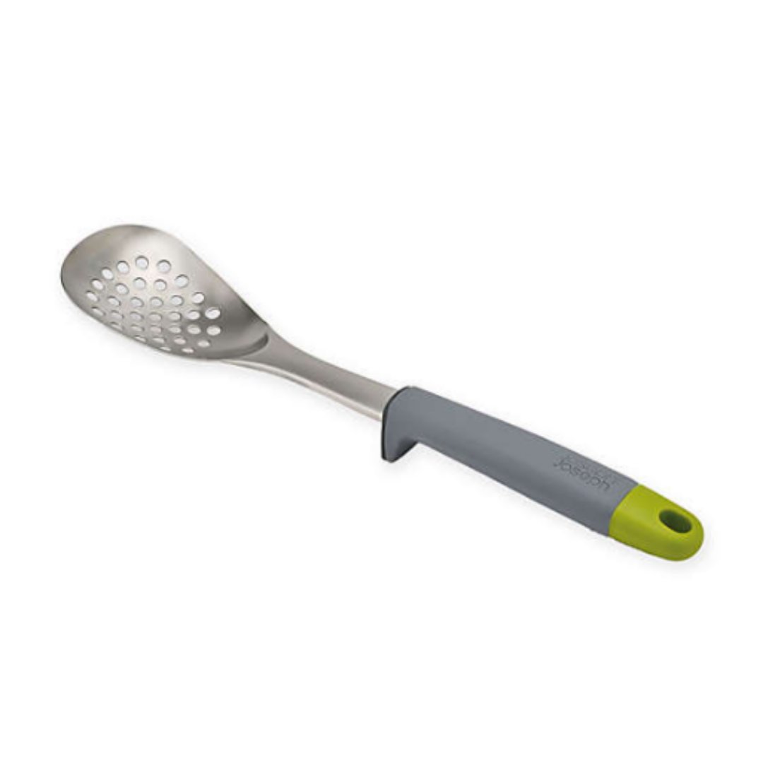 Joseph Joseph Elevate Steel Slotted Spoon in Grey/Green - TRIONI Treats