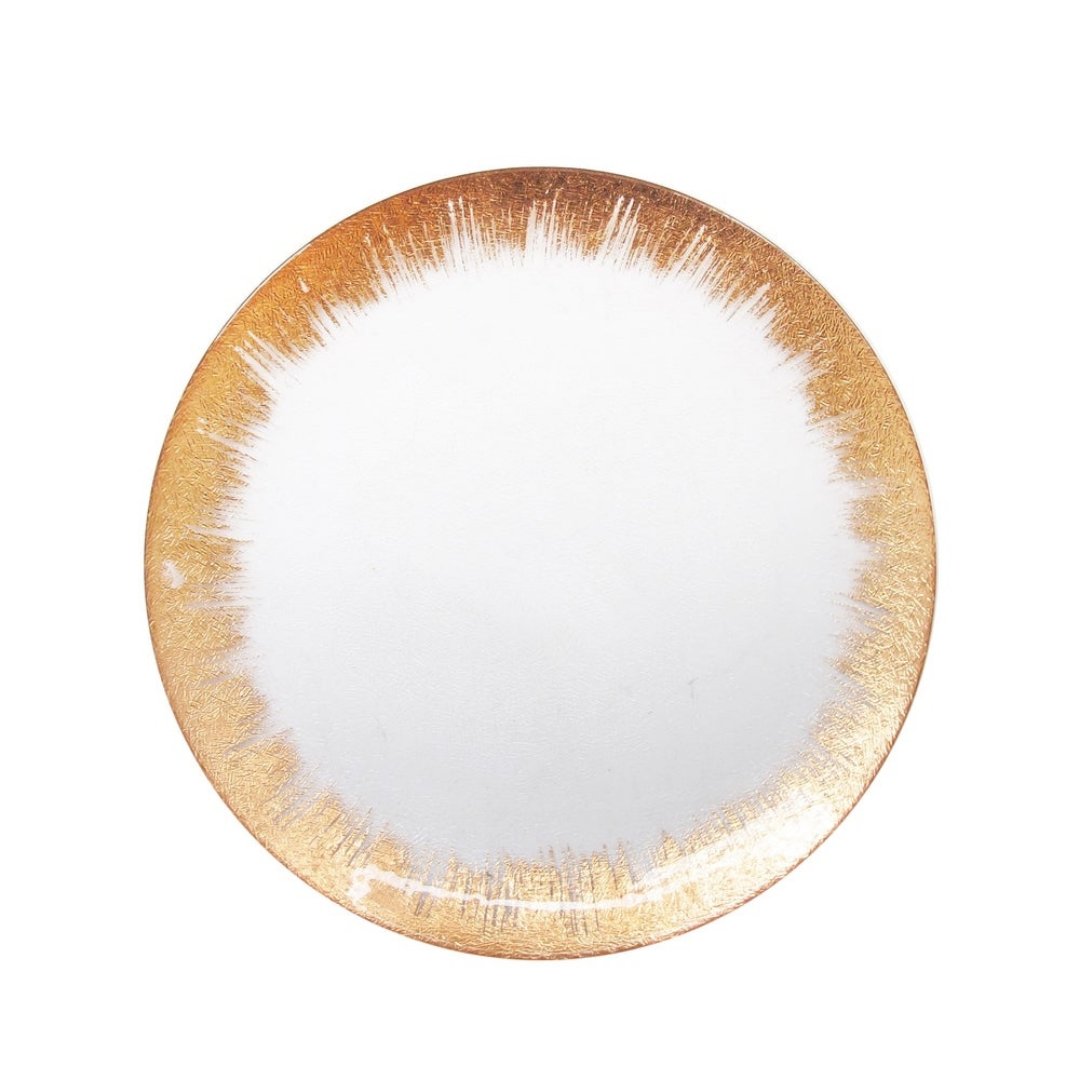 ChargeIt by Jay Selene Glass Round Charger Plate, 13x13, Copper - Skyline Home Collection