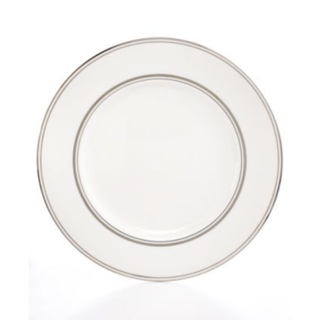 KATE SPADE Library Lane Platinum Bread Butter, Salad, and Dinner Plate - Skyline Home Collection