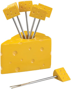 Gourmet Art 6-Piece Cheese Cocktail Pick with Holder - Skyline Home Collection