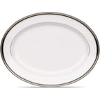 Noritake Austin Platinum Oval Platter, 14-Inch - Skyline Home Collection