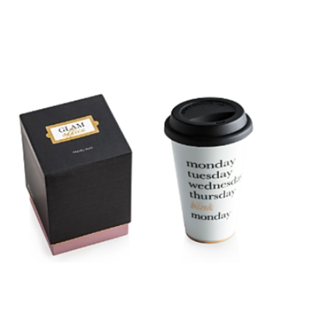 Rosanna Glam Office Lidded Porcelain Blink Commuter Mug - TRIONI Treats