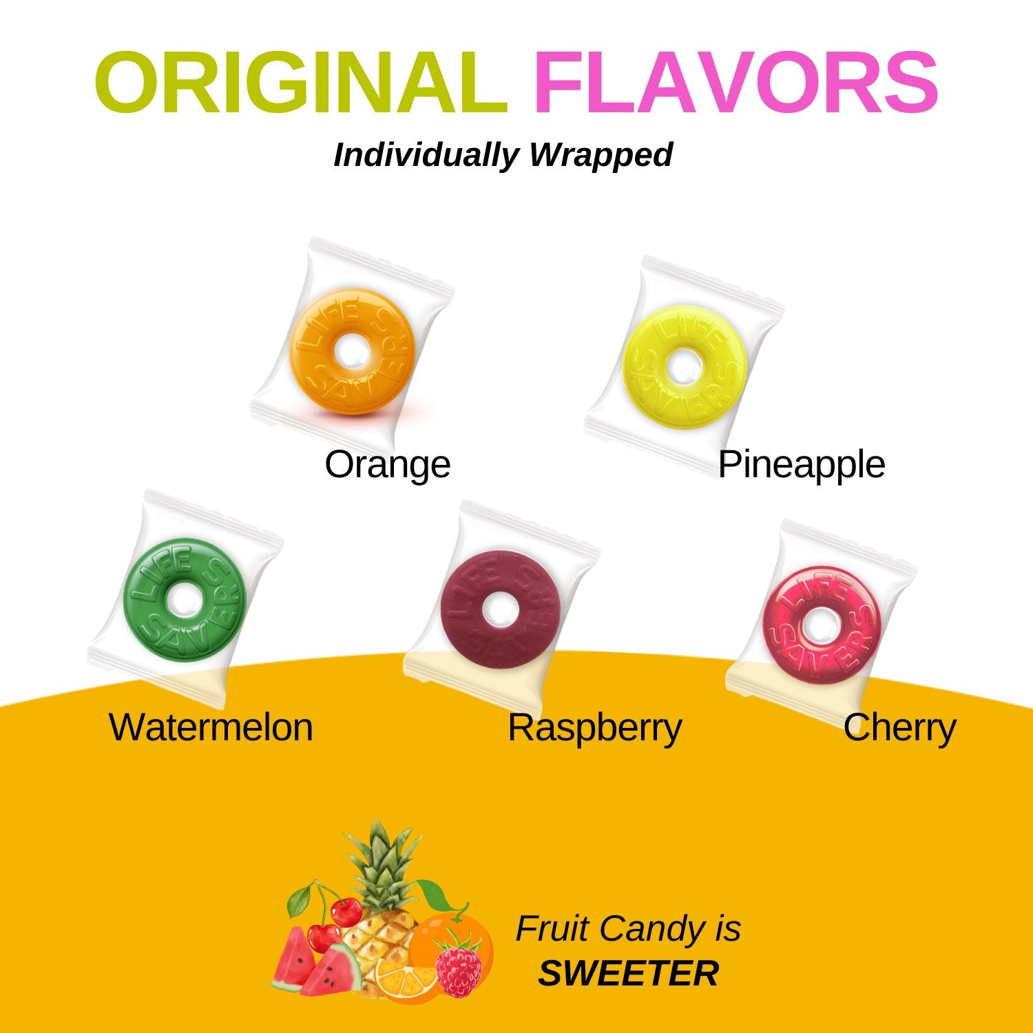 Life savers 5 Flavors Fruity Individually Wrapped Hard Candy - TRIONI Treats