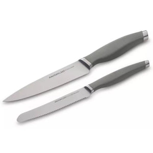 Rachael Ray 2pc Stainless Steel Utility Knife Set Gray - Skyline Home Collection