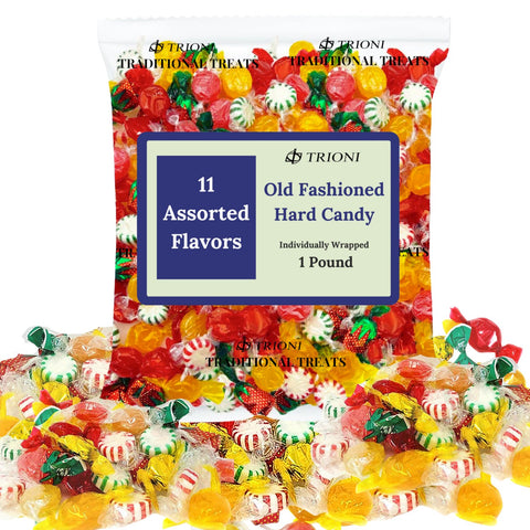 TRIONI Old Fashioned Individually Wrapped Hard Candy - 11 Assorted Flavors - TRIONI Treats