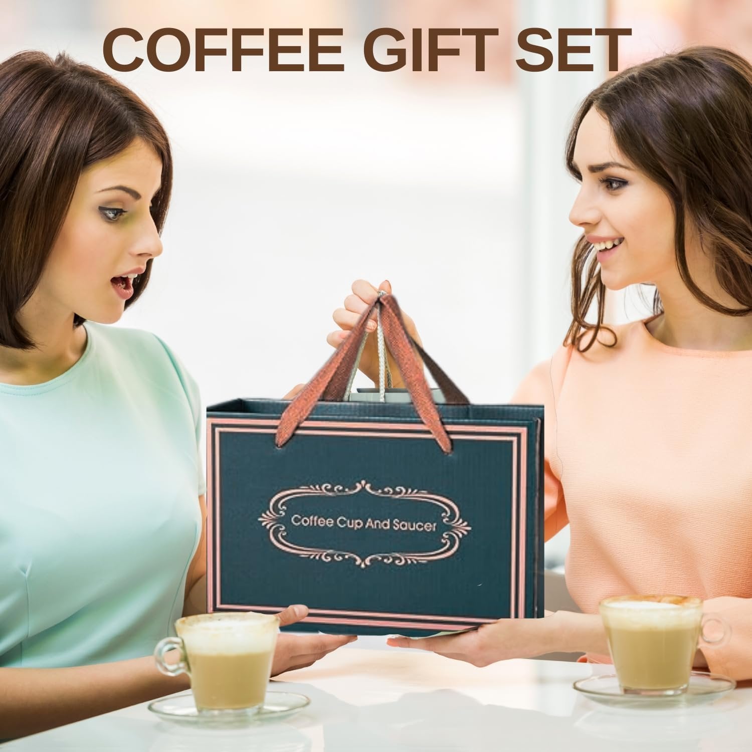 Coffee and Tea Gift Set Consist of TRIONI Coffee Mug Warmer, Sugar and Sweetener Assortment Packets, Honey Packets, Lava Bracelets, Spearmint, and Peppermint Candy with Coffee Coaster & Stirrer! - TRIONI Treats