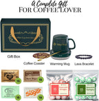 Coffee and Tea Gift Set Consist of TRIONI Coffee Mug Warmer, Sugar and Sweetener Assortment Packets, Honey Packets, Lava Bracelets, Spearmint, and Peppermint Candy with Coffee Coaster & Stirrer! - TRIONI Treats