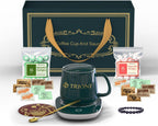 Coffee and Tea Gift Set Consist of TRIONI Coffee Mug Warmer, Sugar and Sweetener Assortment Packets, Honey Packets, Lava Bracelets, Spearmint, and Peppermint Candy with Coffee Coaster & Stirrer! - TRIONI Treats